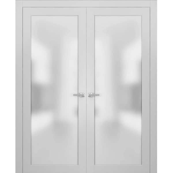 2102 72 in. x 96 in. Single Panel White Pine Wood Interior Door Slab with Hardware