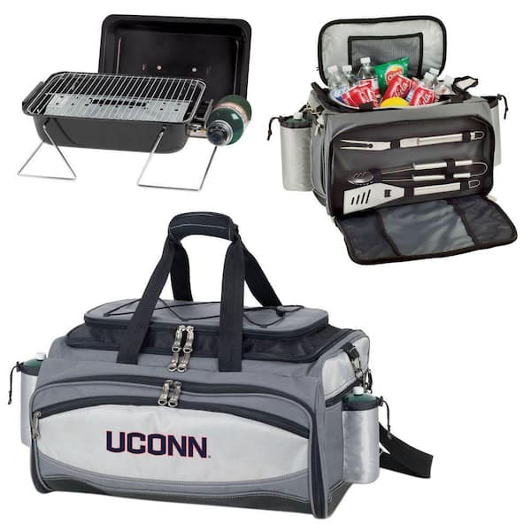 Picnic Time Vulcan Connecticut Tailgating Cooler and Propane Gas Grill Kit with Embroidered Logo