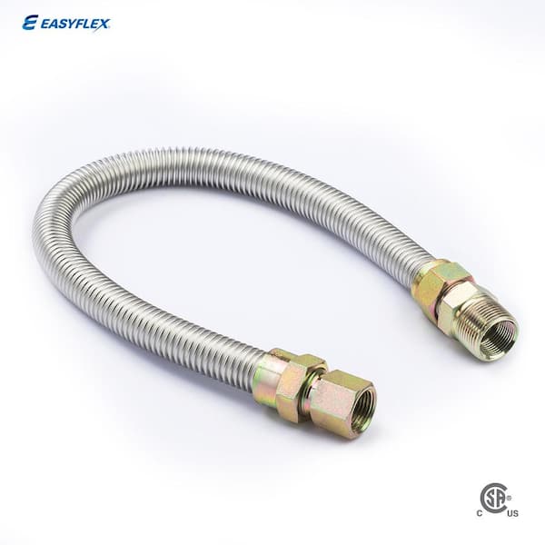 EasyFlex 1/2 in. MIP x 1/2 in. FIP x 48 in. Stainless Steel Gas Connector (5/8 in. O.D.) 106,000 BTU