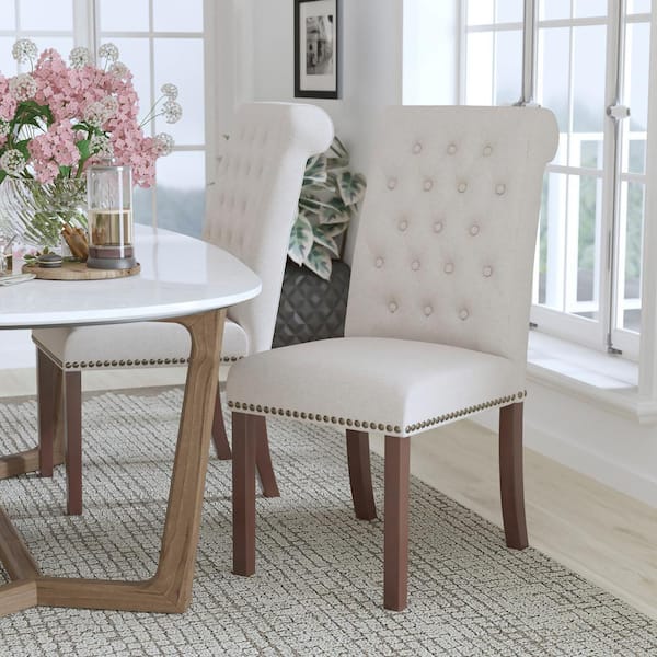 Flash Furniture Hercules Beige Fabric Parsons Chair