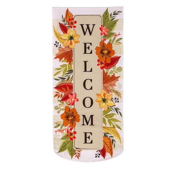 2-1/2 ft. x 1 ft. Autumn Floral Welcome Everlasting Impression Textile Decor Garden Flag