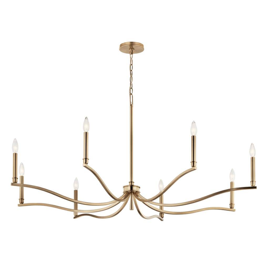 Malene 52 in. 8-Light Champagne Bronze Traditional Candle Chandelier for Dining Room price history on PriceWatchPro