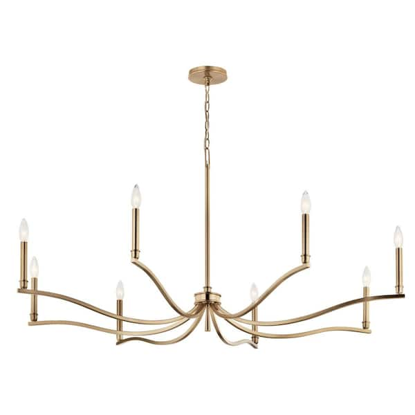 KICHLER Malene 52 in. 8-Light Champagne Bronze Traditional Candle ...