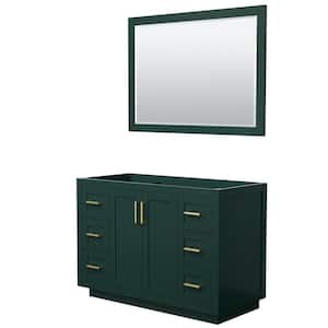 Miranda 47.25 in. W x 21.75 in. D x 33 in. H Single Sink Bath Vanity Cabinet without Top in Green with 46 in. Mirror