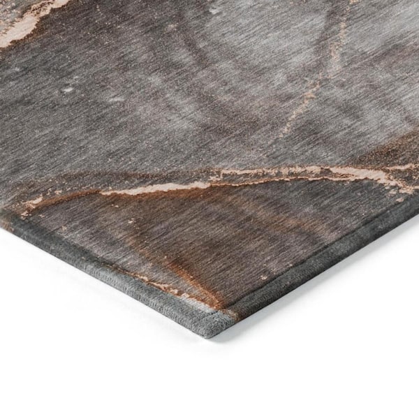Peach 2 ft. x 8 ft. Woven Abstract Polyester Runner Indoor/Outdoor Area Rug