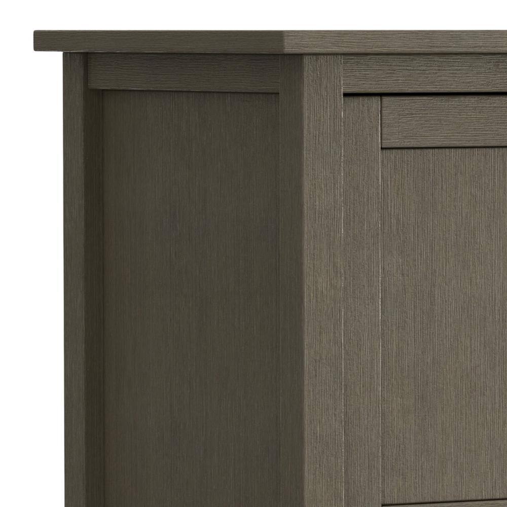 Farmhouse Gray Solid Wood TV Media Stand with Storage