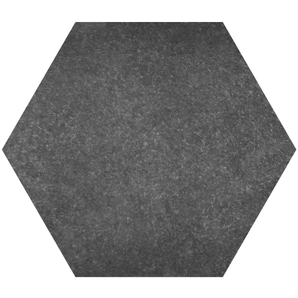 MJSI 23 in. x 20 in. x 0.75 in. Basalt Black Hexagon Porcelain Paver (12-Piece/ 28 sq. ft.)