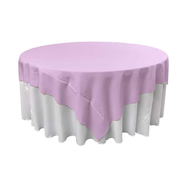 LA Linen 90 in. x 90 in. Lilac Polyester Poplin Square Tablecloth