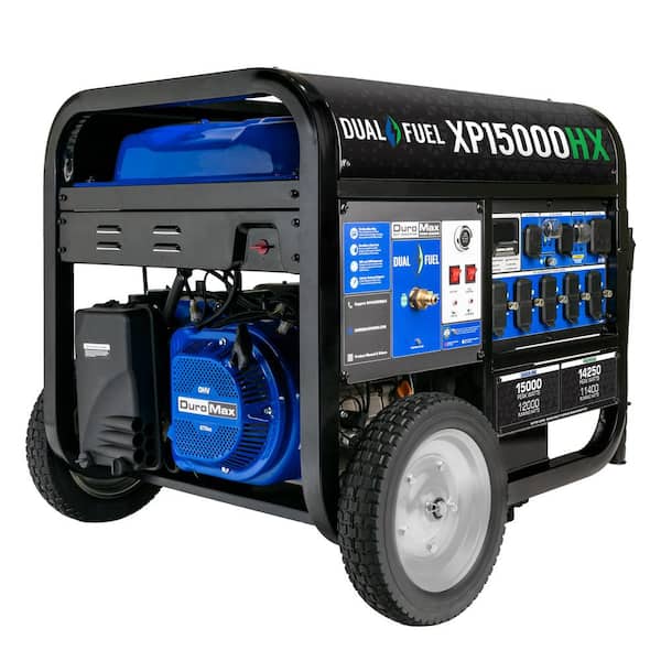 DUROMAX 15000/12000-Watt Dual Fuel Electric Start Gasoline/Propane Portable Home Power Back Up Generator with CO Alert Shutdown