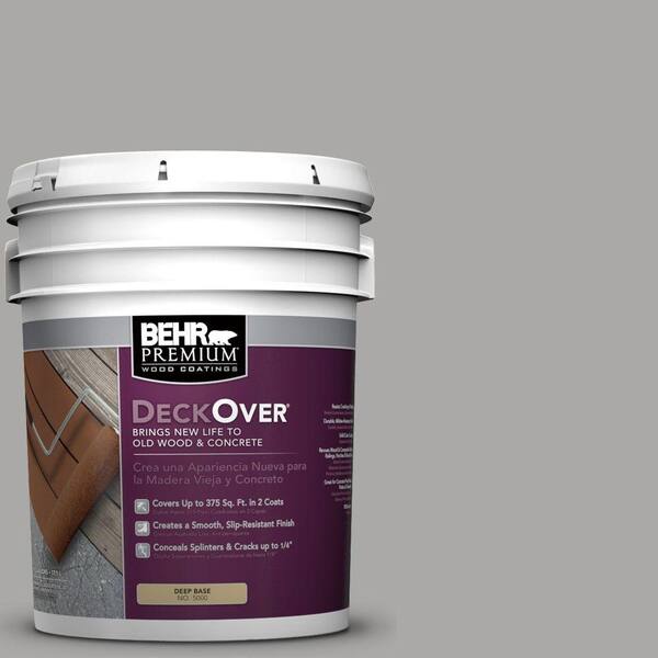 BEHR Premium DeckOver 5 gal. #PFC-68 Silver Gray Solid Color Exterior Wood and Concrete Coating