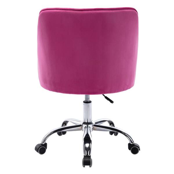 Rose Red Modern Leisure Velvet Upholstered Swivel Task Chair