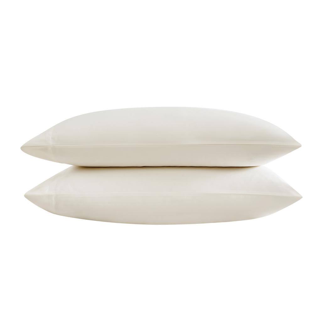 VERA WANG Solid 800Thread Count 2Piece Beige Sateen Cotton Blend