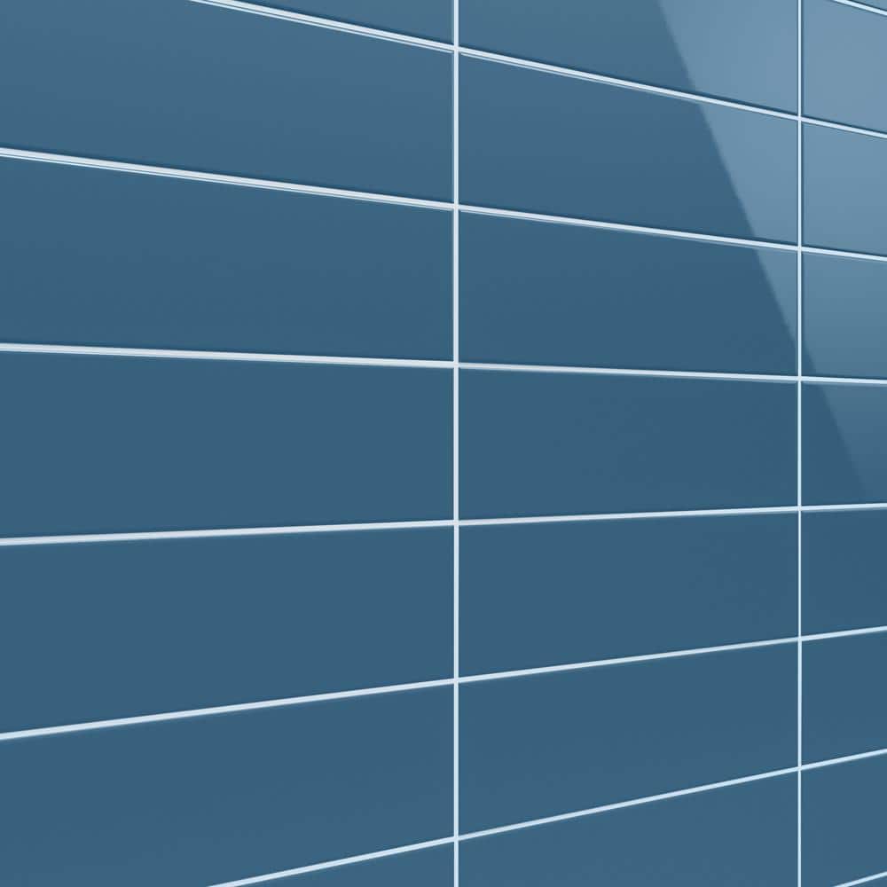 Abbey Road 4 x 12 Blue Polished Porcelain Subway Tile