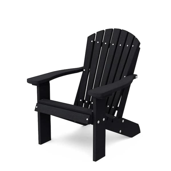 Wildridge Heritage Black Plastic Outdoor Child Adirondack Chair
