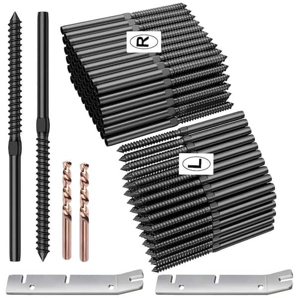 0.13 in. W x 4 in. H 100 Pack T316 Stainless Steel Black Swage Lag Screws for Wood Posts, Deck Cable Railing Kit