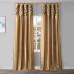 Exclusive Fabrics & Furnishings Flax Gold Ruched Vintage Textured