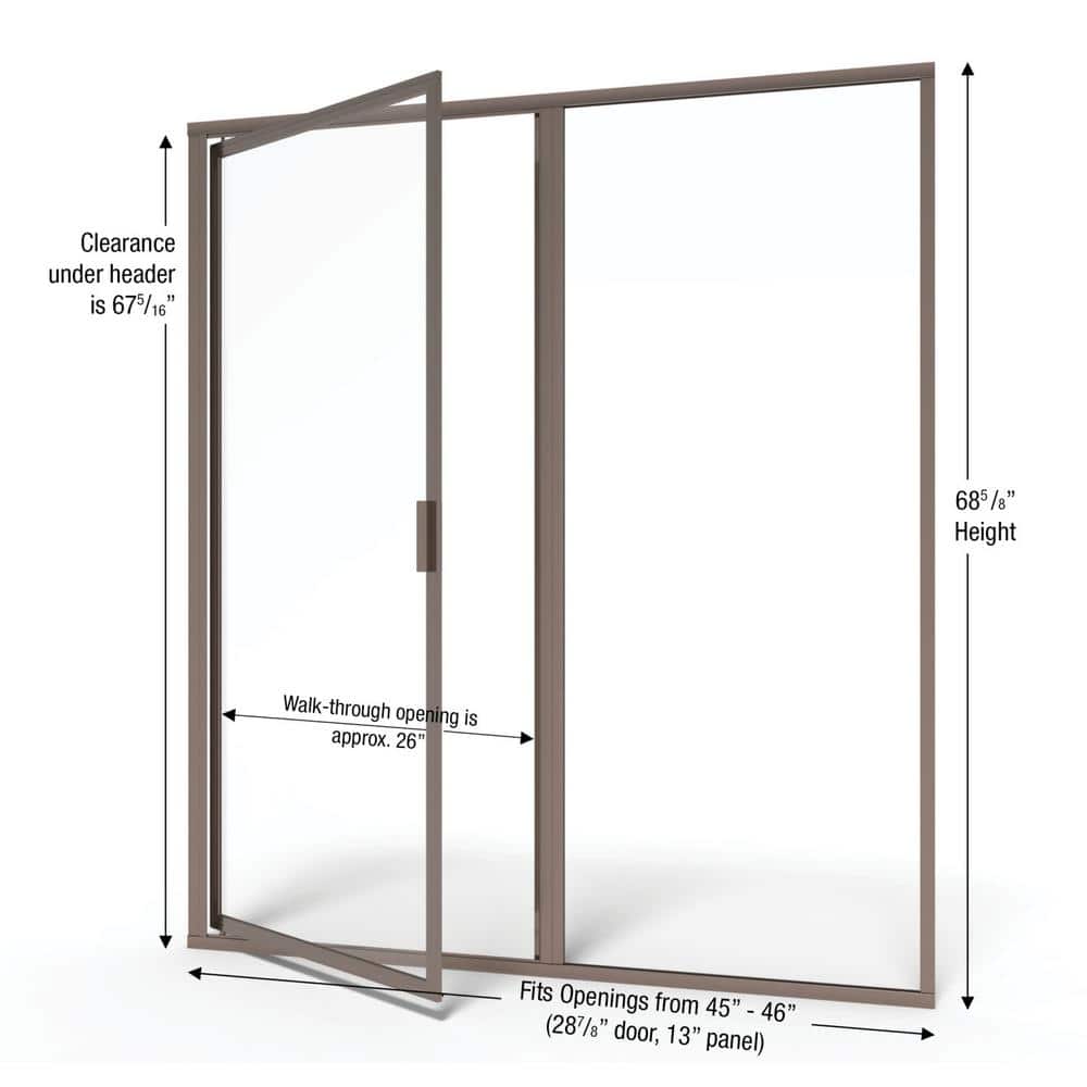 Deluxe 46" x 68.63" Oil Rubbed Bronze Framed Shower Door with Clear Glass