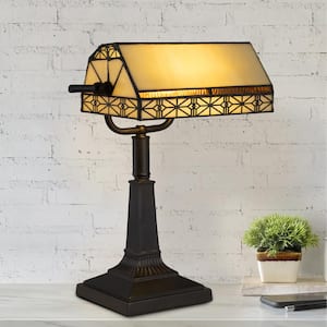 16 in. Bronze Tiffany Style LED Bankers Lamp