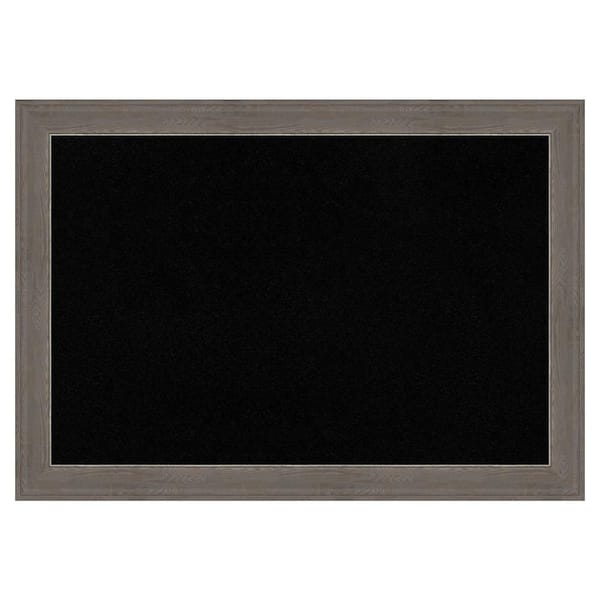 Amanti Art Alta Brown Grey Framed Black Corkboard 41 in. x 29 in. Bulletine Board Memo Board