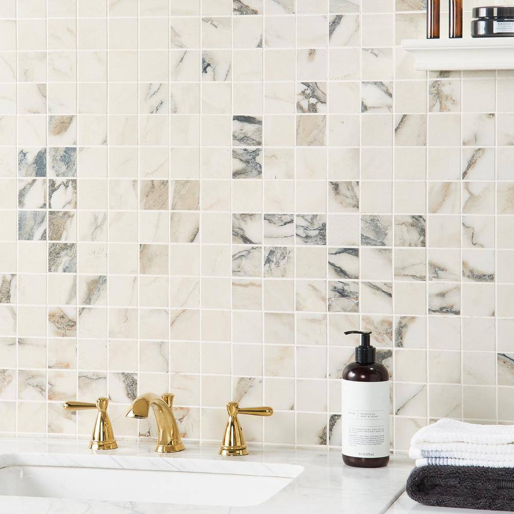 Calacatta Rustico Matte Porcelain Mosaic Tile for Indoor and Outdoor Use