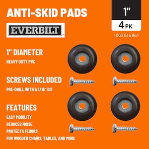 1 in. Heavy-Duty Anti-Skid Surface Pads (4-Pack)