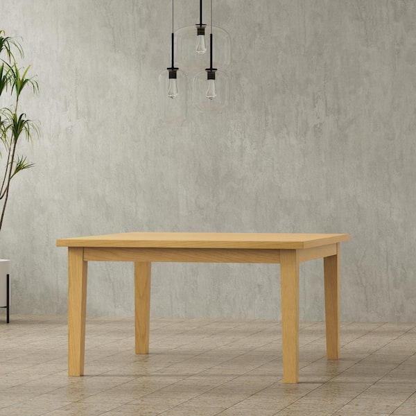 Eastwood Contemporary Oak Wood 54 in. 4-Legs Square Dining Table, Seats 6