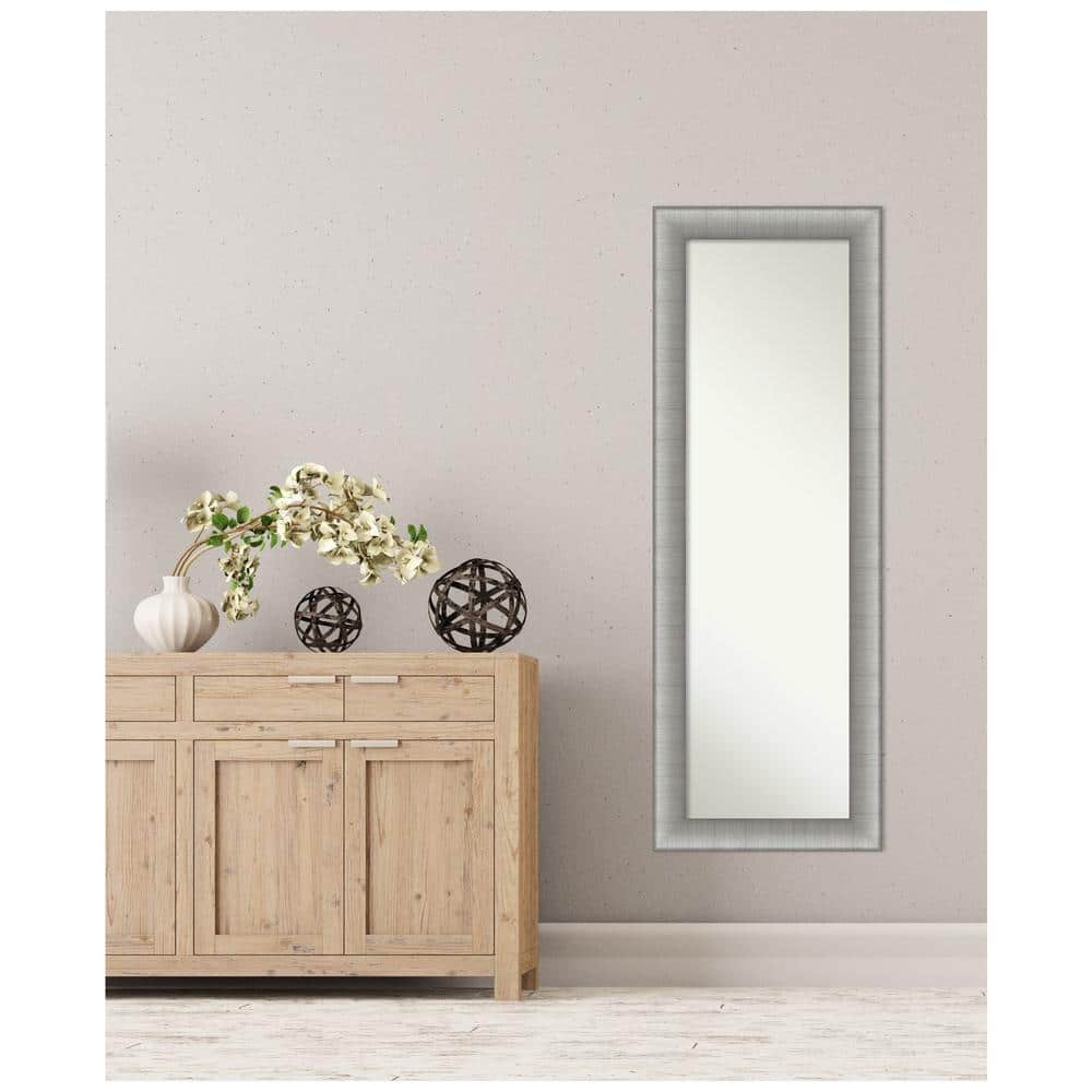 Elegant Brushed Pewter Rectangular Full-Length Door Mirror