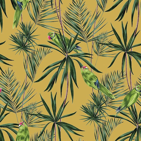 Yellow Pebbles Mustard Paradise Wallpaper Sample