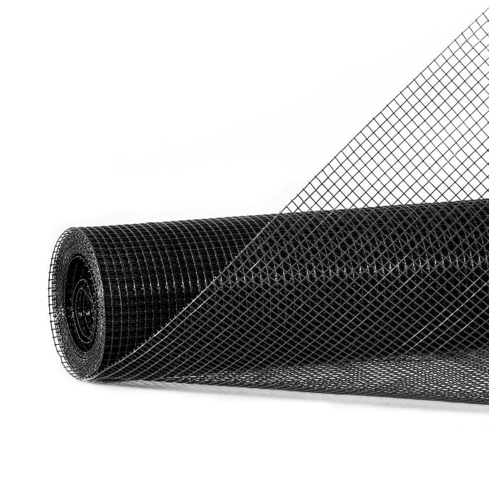 Fencer Wire 1/4 in. x 2 ft. x 50 ft. 23-Gauge Black Vinyl Coated ...