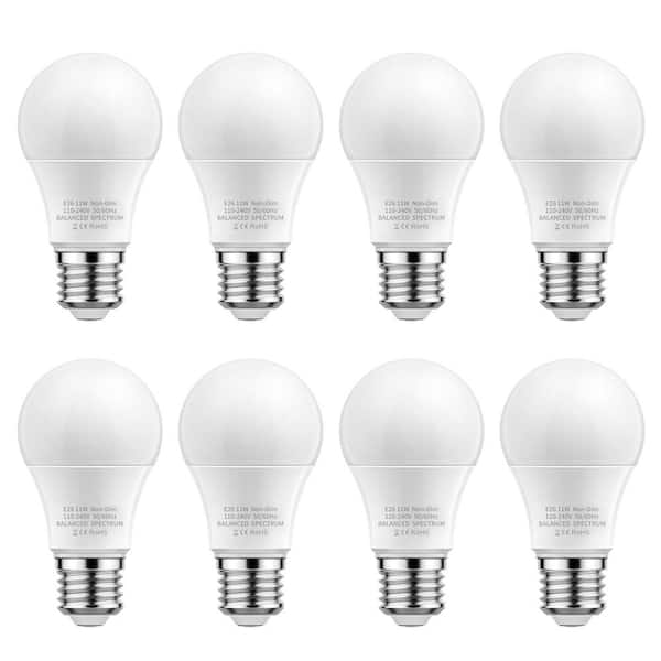 YANSUN 100-Watt Equivalent E26 A19 Medium Base Non-Dim Grow Light Bulbs, Grow Lights for Indoor Plants Full Spectrum (8-Pack)