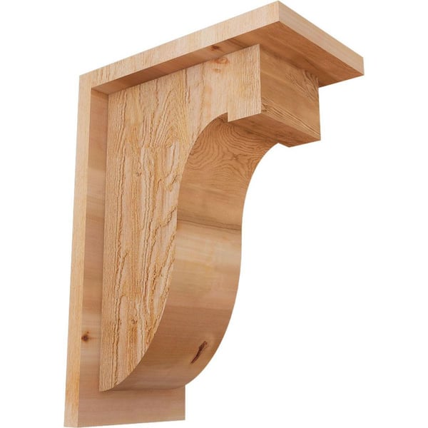 Ekena Millwork 6 in. x 10 in. x 14 in. Western Red Cedar Del Monte Rough Sawn Corbel with Backplate