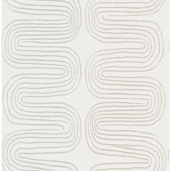 A-Street Prints Zephyr Grey Abstract Stripe Grey Wallpaper Sample