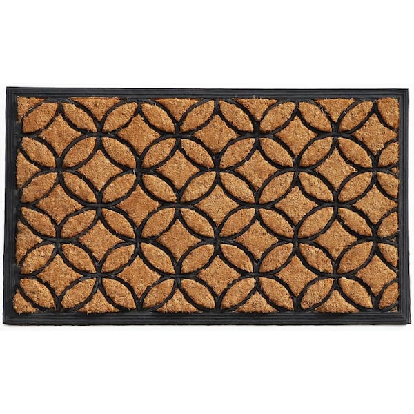 Multi-Colored 36 in. x 24 in. Coir;Rubber Outdoor Door Mat