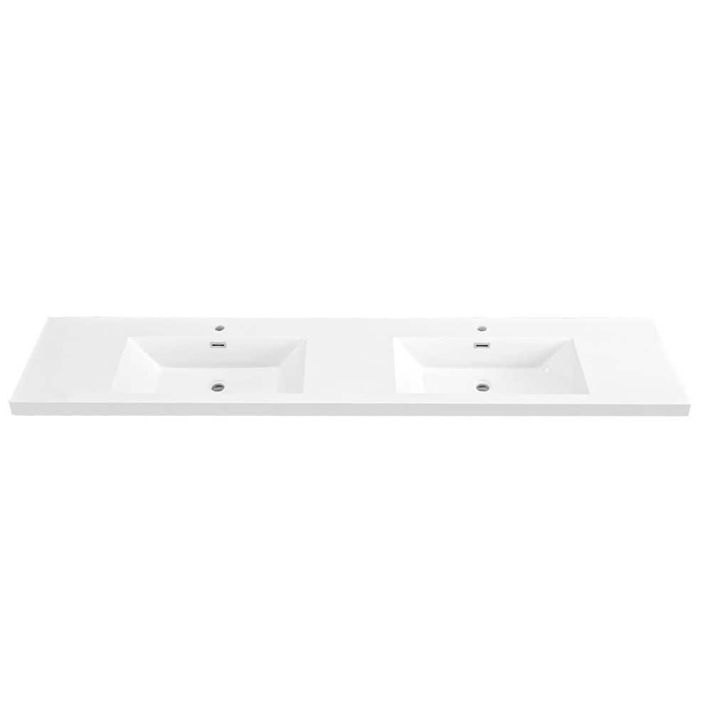 YASINU 84 in. W x 19.5 in. D Resin Bath Integrated Vanity Top in