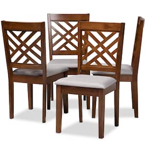 Caron Grey Upholstered Wood Dining Chairs (Set of 4)