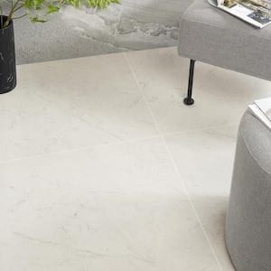 Saroshi Carrara Giola 23.62 in. x 23.62 in. Matte Marble Look Porcelain Floor and Wall Tile (15.5 sq. ft./Case)