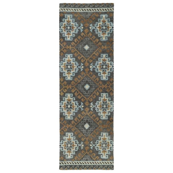 Kaleen Global Inspiration Grey 3 ft. x 8 ft. Runner Rug