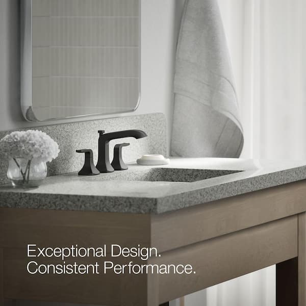 Rubicon 8 in. Widespread 2-Handle Bathroom Faucet in Matte Black (Valve Included)