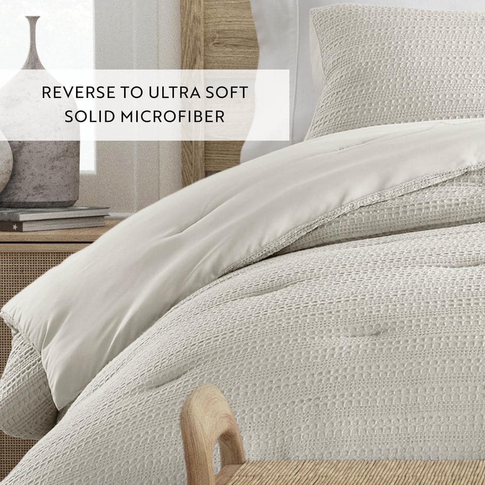 Twin Dune Organic Down Alternative Waffle Weave Comforter Set