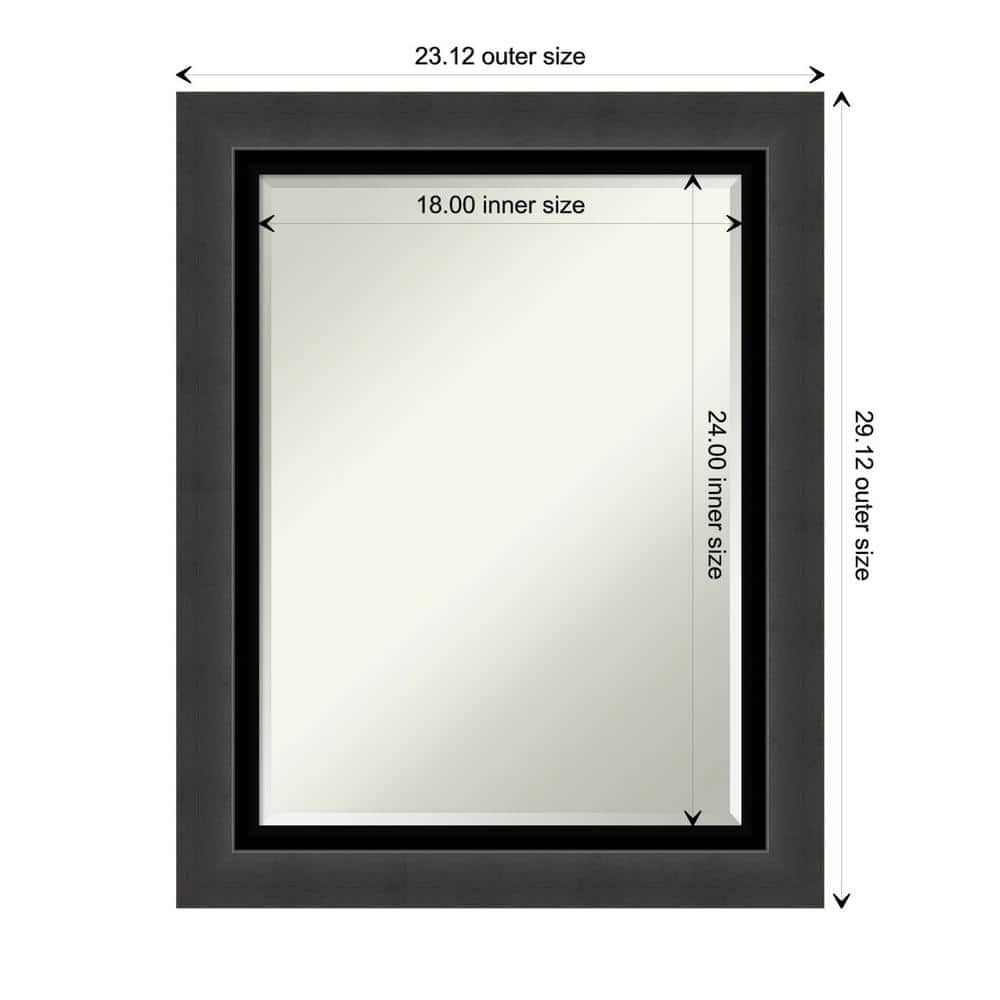 Tuxedo Black Medium Rectangular Polystyrene Framed Decorative Mirror