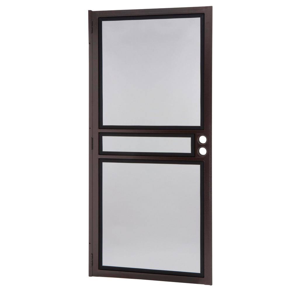 Unique Home Designs 36 in. x 80 in. Copper Surface Mount ClearGuard Security Door with Meshtec