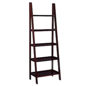 Benson 72 in. Tall Espresso Wood 5-Shelf Ladder Bookcase