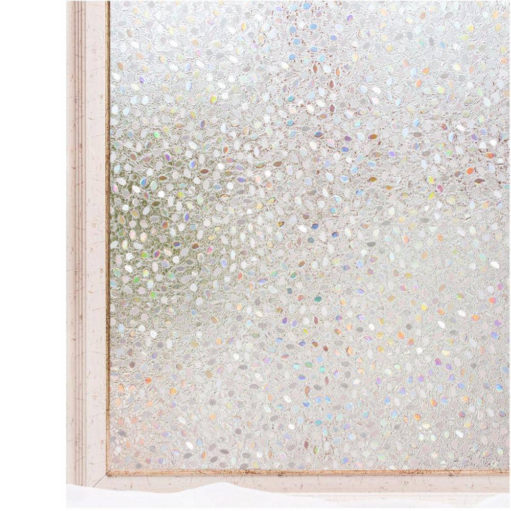 COTTON COLORS 35.4 in. x 78.7 in. 3D Decorative and Privacy Window Film ...