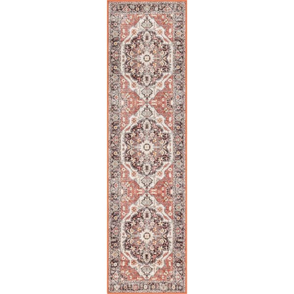 Kings Court Zazzu Traditional Medallion Washable, Multi 2 ft. 7 in. x 9 ft. 10 in. Runner, Area Rug