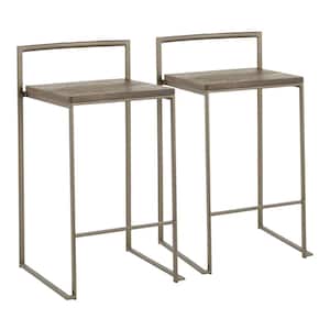 Fuji 28 in. Industrial Antique and Espresso Counter Stool (Set of 2)