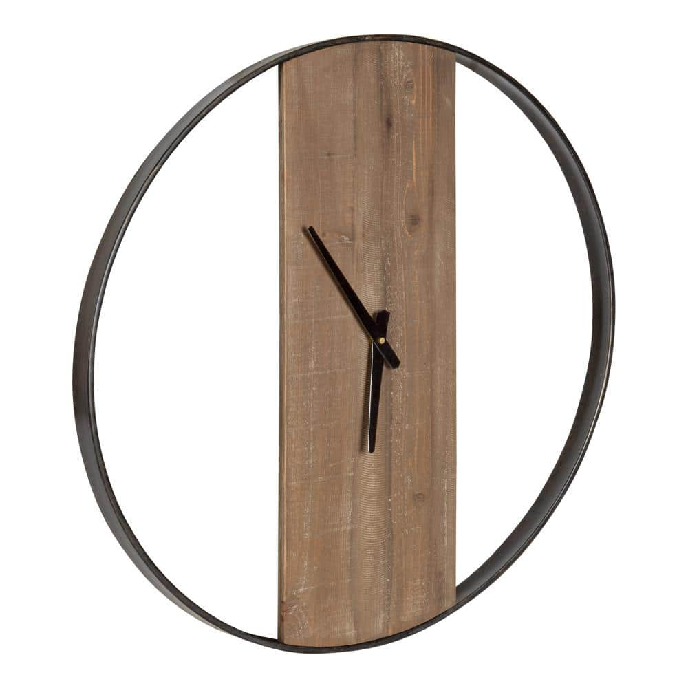 Kate and Laurel Ladd Natural/Black Industrial Wall Clock 215142