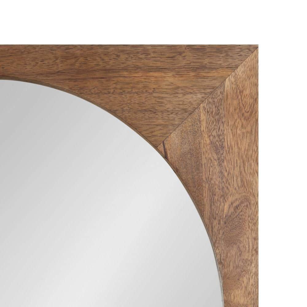 Andover Arched Mango Wood Mirror with Display Shelf and Hooks