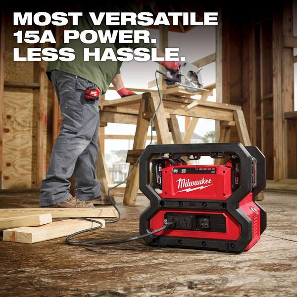 Used Milwaukee 2845-20 M18 CARRY-ON Power Supply - 3600W/1800W Portable Generator (Battery Powered)