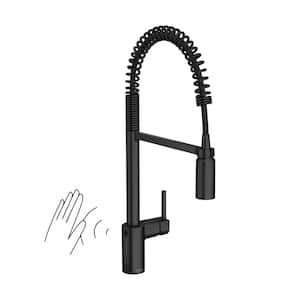 Align Single Handle Pre-Rinse Spring Pull Down Sprayer Kitchen Faucet with MotionSense Wave in Matte Black