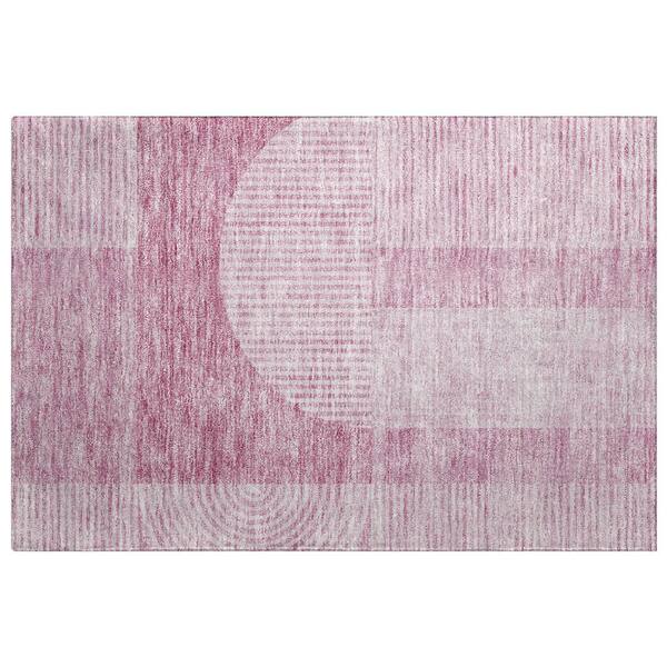 Dream Shag Premium Machine Washable Abstract ADS711 Blush 2 ft. x 3 ft. Accent Rug